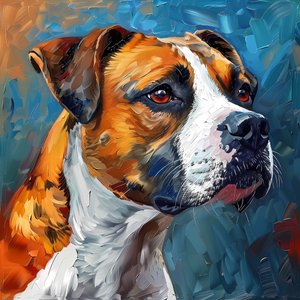Boxer hond schilderij, canvas posters, online muurkunst prints