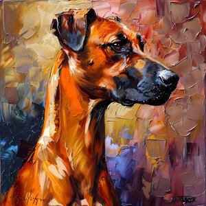 Abstracte Rhodesian Ridgeback hond