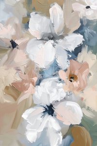 Abstracte bloemen pastel neutrale kunst prints voor slaapkamer moderne muurdecor