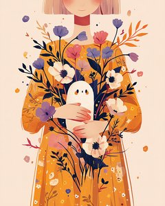 Stijlvolle interieur bloemen muurdecoratie met Minimalistische Bloemen Kunst prints door F. Abderrahim