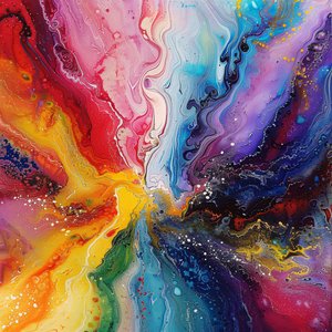 Abstracte kunst met acrylverf kleuren op canvas kunst prints voor muur huisdecoratie door F. Abderrahim
