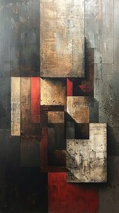 Abstract patronen schilderij: Geometrische vormen voor verticale muurkunstprints door F. Abderrahim