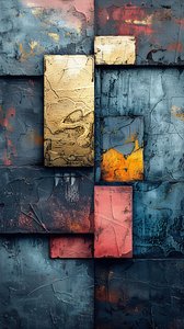 Online muurkunstprints: Geometrische vormen schilderpatroon voor hangende decoratie door F. Abderrahim