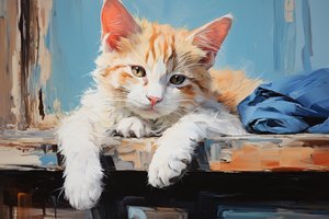 Rustende blonde kat