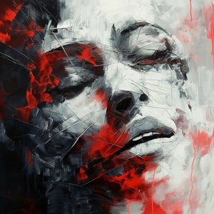 Schilderij over pijn & lijden door F. Abderrahim