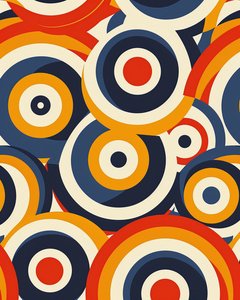 Behang met geometrische stijlen in vier kleuren