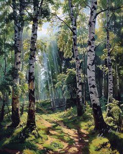 Landschap met levendige bladeren, moderne wanddecoratie