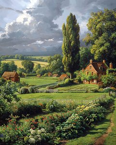 Panoramisch landschap in de lente, Wanddecoratie voor elke kamer door F. Abderrahim