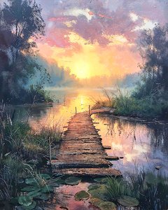 Mooi landschap bij zonsopgang, Canvas voor wanddecoratie abstracte kunst