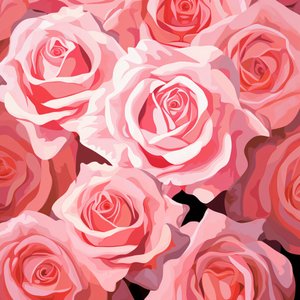 illustratie van boeket rozen in hoge resolutie, canvas  wanddecoratie door F. Abderrahim