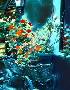 Bloemen in het maanlicht. door Margareta Uliarte
