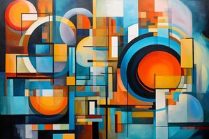 Een spiraalontwerp, abstracte compositie, harmonie  balans, afdrukken op groot doek door F. Abderrahim