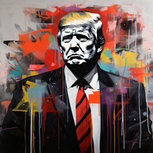 Donald trump graffiti  straatkunst tekening, online, poster afdrukken kwaliteit door F. Abderrahim
