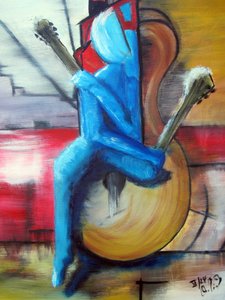 Vrouw met gitaar