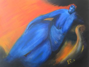 De blauwe vrouw