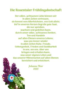 De Rosental lente boodschap
