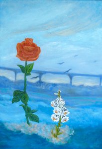 Blauw landschap