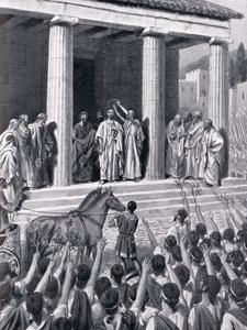 Themistocles Geëerd in Sparta, illustratie uit 