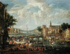 Stadsbewoners aan de Rivieroever