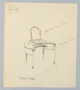 Ontwerp voor toilettafel nr. 13 door A.N. Davenport Co.