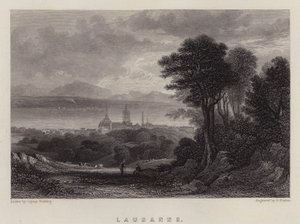 Lausanne (kleur litho) door A.V. Copley (after) Fielding
