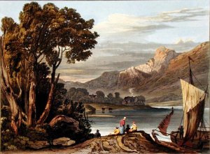 De Nieuwe Weir. Kijken naar de Rivier, plaat 11 uit Beschrijving van de Rivier Wye, gegraveerd door Theodore Henry Fielding (1781-1851), 1818 door A.V. Copley after Fielding