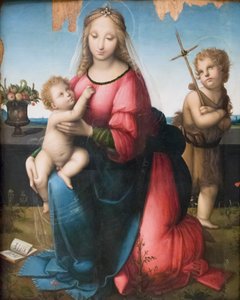 Madonna en Kind met de jonge Johannes door A. (1485 c.1525) Piccinelli