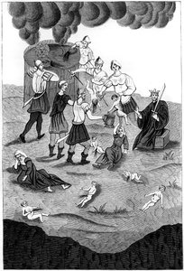 Joden nemen het bloed van christelijke kinderen voor hun mystieke rituelen, 1849 door A. Bisson