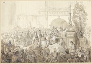 Kerkelijke ceremonie door A. Burg
