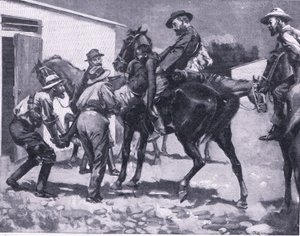 Esaus poging om te ontsnappen, uit After Pretoria: The Guerilla War gepubliceerd door Harmsworth Bros Limited, 1901 door A. C. Ball