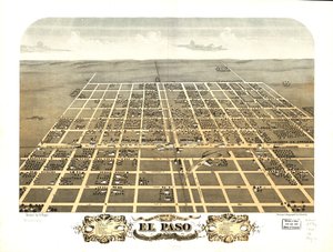 Gezicht in vogelvlucht op de stad El Paso, Woodford County, Illinois 1869. LOC 73693355