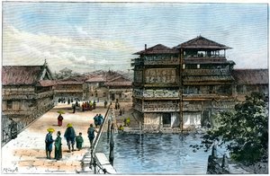 Yebisu Bashi, Osaka, Japan, 1891 door A. Forsyth