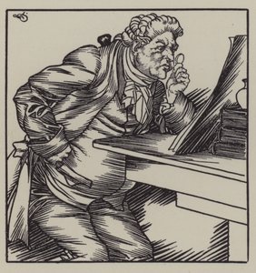Illustratie voor The Essays of Elia door Charles Lamb (litho) door A. Garth Jones