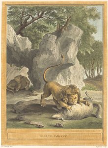 De leeuw door A. J. de Fehrt after Jean Baptiste Oudry