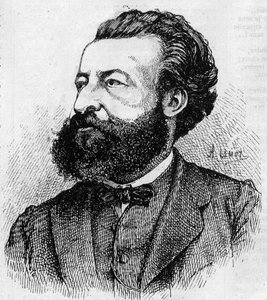 Portret van Ulrich de Fonvielle (1833-1911), Franse journalist en literator - Gravure door Lemot van 1870 door A Lemot