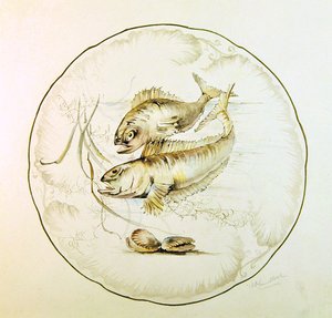 Wedgwood ontwerp voor een bord, ca. 1880 door A. Proudlove