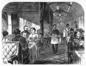 Palace Hotel Car, Union Pacific Railroad, ca. 1870