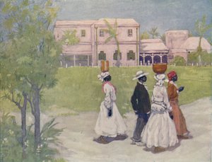 Zwarte gaat aan het werk, Barbados, 1916