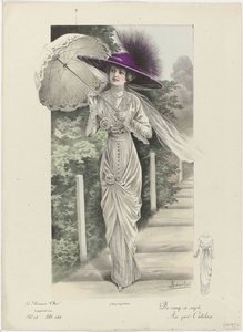 La Femme chic, Supplément, ca. 1912, No. 18, Pl. 184 : De cinq à sept door A. Souchel