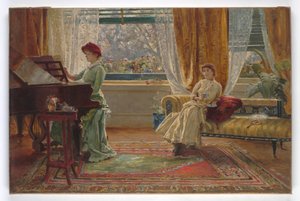 Een Interieur met twee Dames, 1880