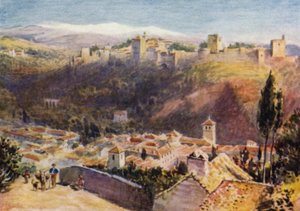 Granada, algemeen uitzicht op het Alhambra door A. Trevor Haddon
