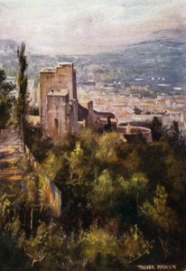Het Alhambra, De Vermiljoen Torens vanaf de Wallen
