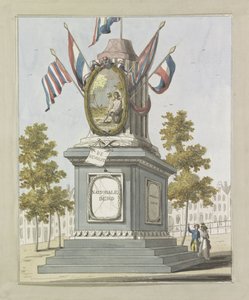 De Revolutie, decoratie op het Koningsplein, 1795 door A. Verkerk