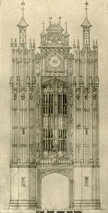 Architectonische tekening: westelijke voorkant binnenpoort huis, 1833-1834, 1906