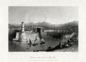 Ingang van de haven van Marseille, Frankrijk, 1875
