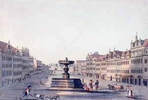 Paardenmarkt, ca.1810 door A. and Berka, Johann Gustav