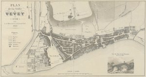 Plan van de stad Vevey in 1726
