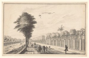 De Post Rijswijk gezien van Noordwijk door A. de Nelly (attributed to)