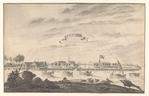 Gezicht op Demak door A. de Nelly (possibly)