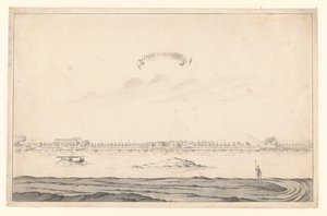 Gezicht op Passoeroean door A. de Nelly (possibly)